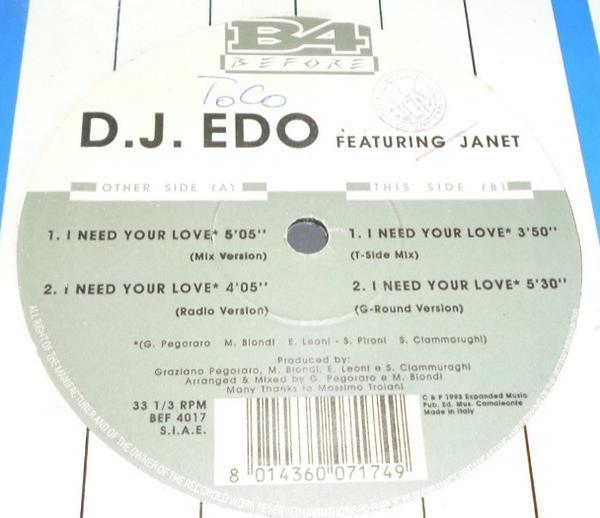 DJ Edo, Janet - I Need Your Love