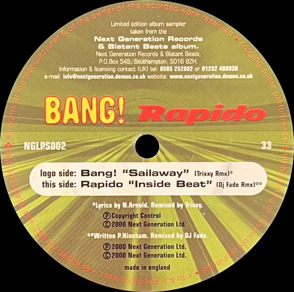 Rapido, Bang! - Sailaway / Inside Beat (Remixes)