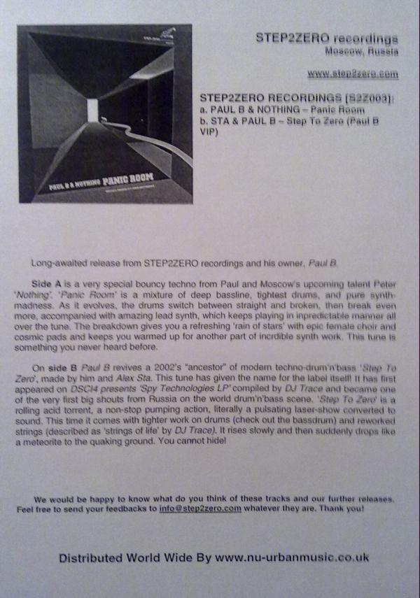 Sta & Paul B, Paul B, Nothing (2) - Panic Room / Step 2 Zero (Paul B VIP)