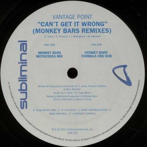 Vantage Point - Can't Get It Wrong (Monkey Bars Mixes)